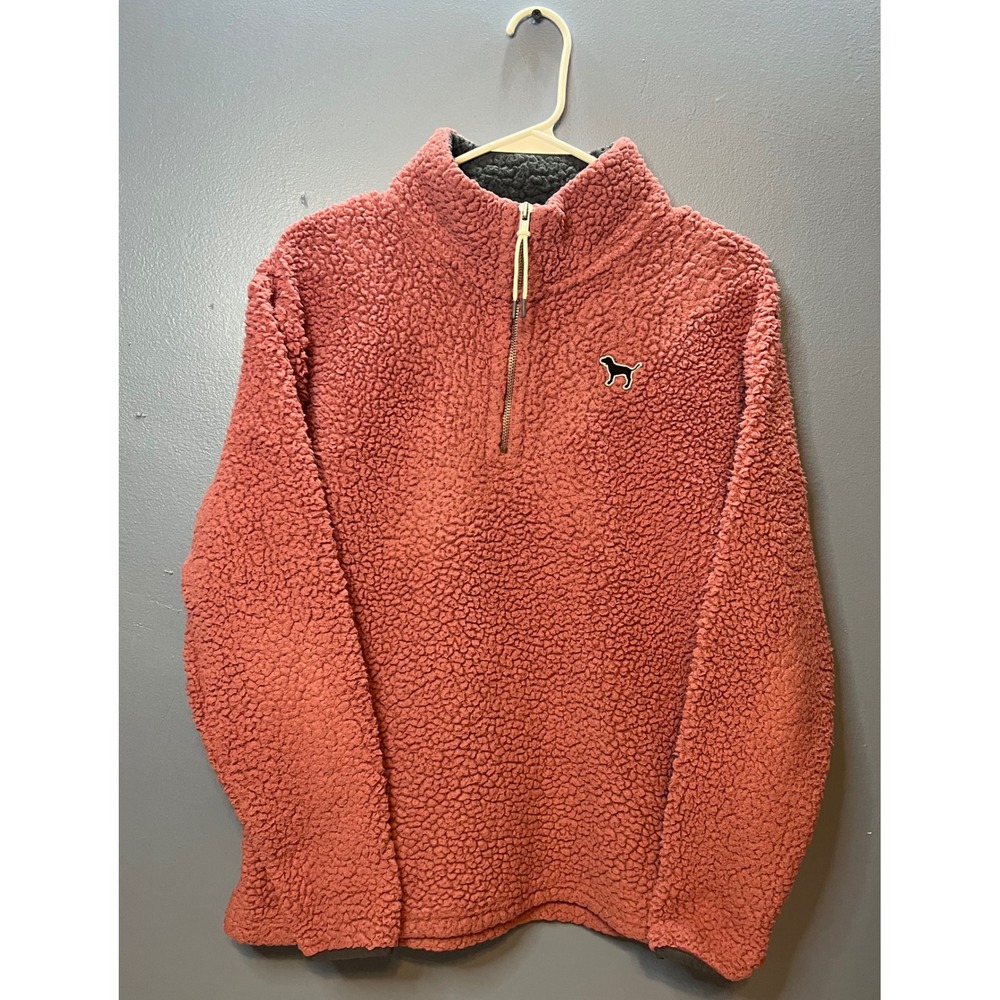 Victoria's Secret Pink Sherpa Fleece Pullover 1/4 Zip Sweatshirt Pink XS Y2K